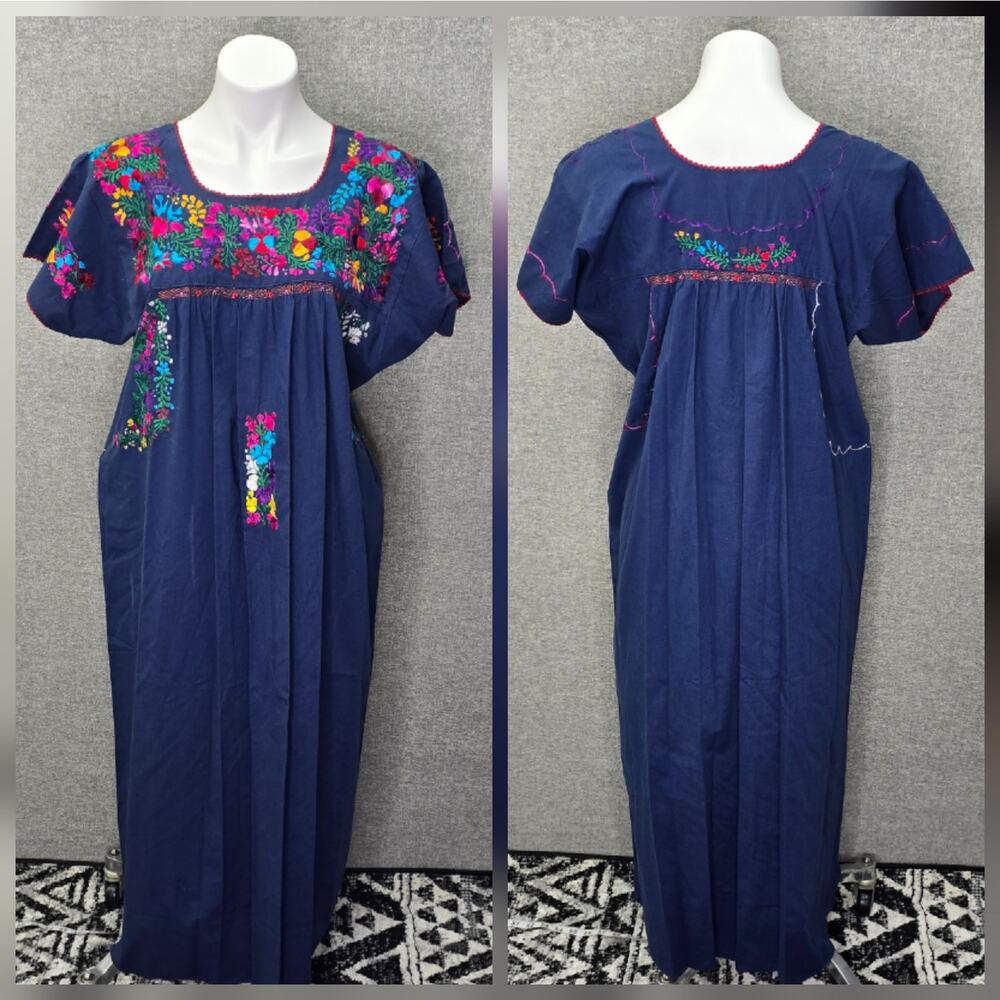 MEXICAN OAXACA TRADITIONAL EMBROIDERED DRESS, OS